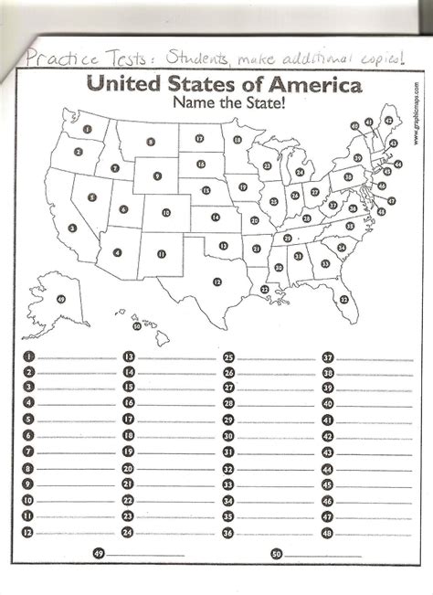 United States Map Quiz Worksheet Printable Worksheet Template