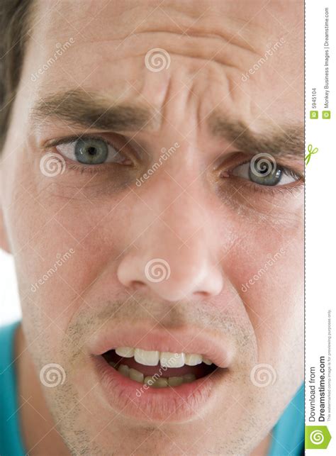 Head Shot Of Man Scowling Stock Photo Image Of Emotion 5945104