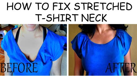 How To Fix Stretched Neckline On A Cotton T Shirt Youtube