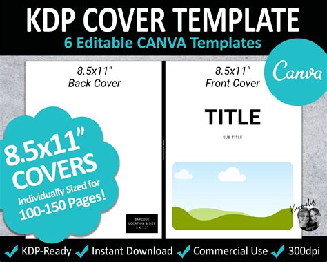 Canva 8 5x11 KDP PAPERBACK COVER Templates Editable Etsy UK Cover