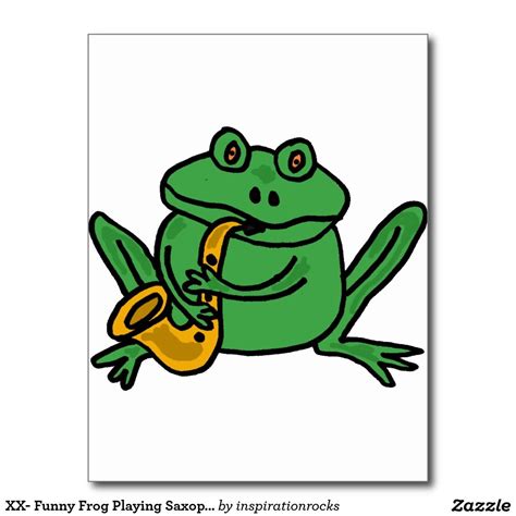 A Cartoon Frog Playing A Saxophone