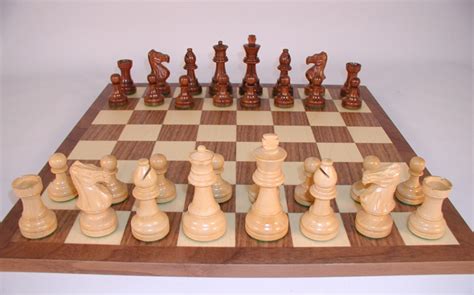 Walnut And Maple Chess Set