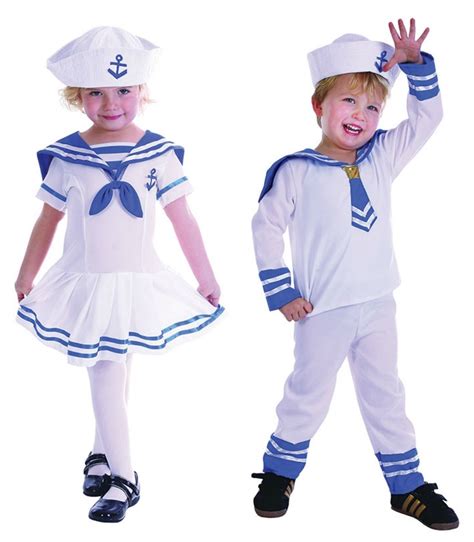 Cute Boy And Girls Toddler Sailor Suit Dress Naval Fancy Dress Sailor