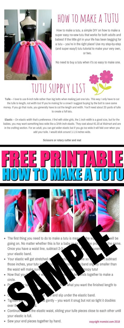 How To Make A Tutu Free Printable Guide For A No Sew Tutu Skirt Diy At