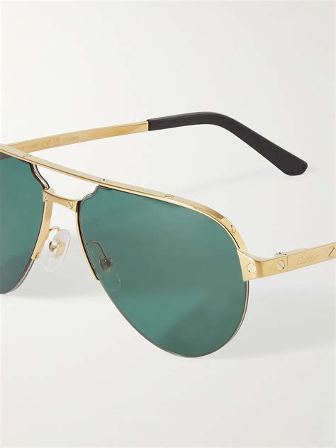 Cartier Eyewear Aviator Style Gold Tone And Acetate Sunglasses Mr Porter