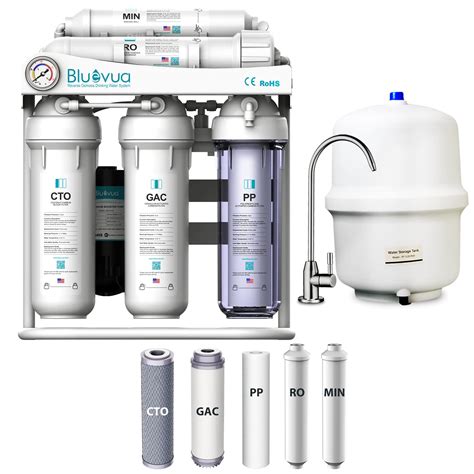 buy bluevua ro100ds under sink water filter system reverse osmosis 6 stage water filter system