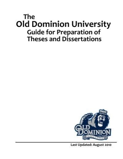 Thesis Guide Old Dominion University