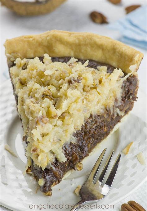 Love the combo of coconut, chocolate, and pecans! German Chocolate Pie | Easy Homemade Christmas Pie Dessert ...