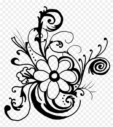 Free Black And White Flower Border Clipart Black And White Border