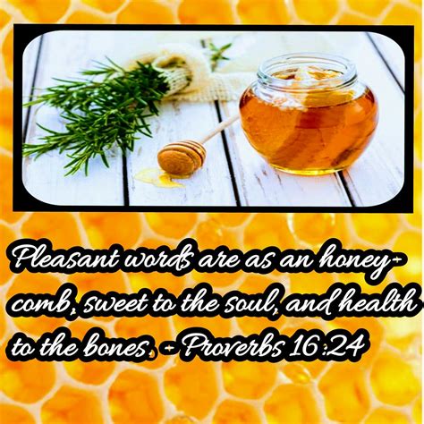 pleasant words are as a honeycomb sweet to the soul and health to the bones proverbs 16 24
