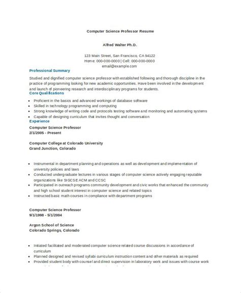 When you apply for a job, you make your first impression through your curriculum vitae. Computer Science Professor Resume Example | Resume ...