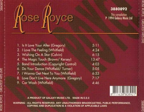 Rose Royce Greatest Hits Live 1994