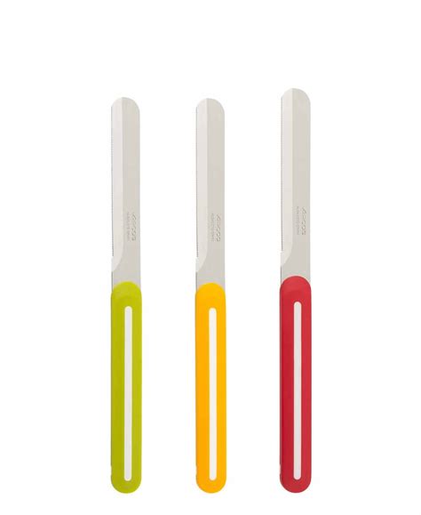 Arcos 3 Piece B Line Series Knife Set Red Yellow And Green The