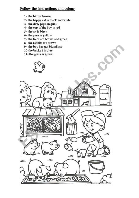 Follow The Instructions And Colour Esl Worksheet By