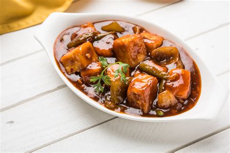 Chilli Paneer Traditional Cheese Dish From Northern India India