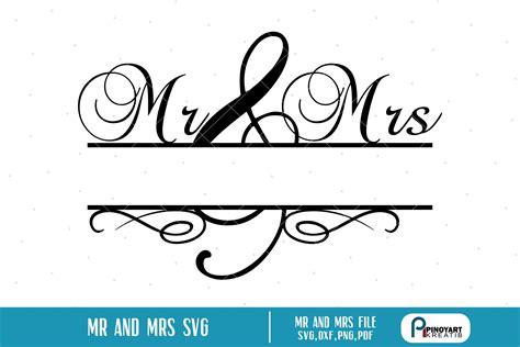 Mr And Mrs Split Monogram Svg A Wedding Vector 180155 Cut Files