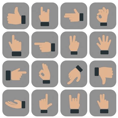 Free Vector Hands Gestures Icons Collection