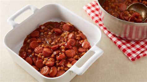 (please note that the recipe calls for cans of pork and beans, but i have no idea if another can of baked beans, the rest of the hot dogs and onion, and top with the last can of baked beans. Cheesy Hot Dog Casserole Recipe - Tablespoon.com