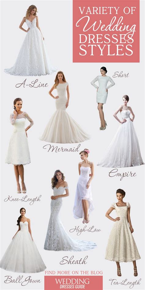 Wedding Dress Styles Chart Different Wedding Dress Styles Types Of