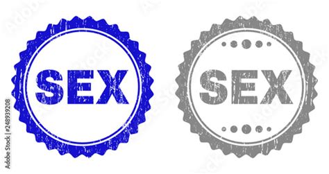 Grunge Sex Stamp Seals Isolated On A White Background Rosette Seals