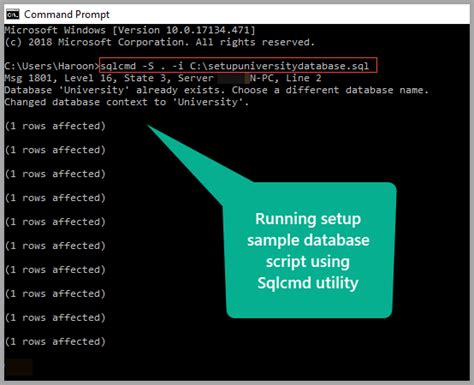 Basics Of Running T Sql Statements From Command Line Using Sqlcmd