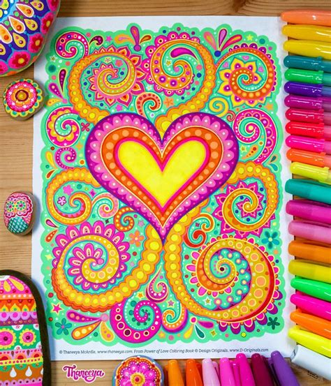 groovy heart coloring page from thaneeya mcardle s power of love coloring book heart coloring