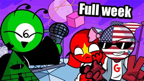 Friday Night Funkin Full Week Countryhumans Aline 6 Vs America Yukichi