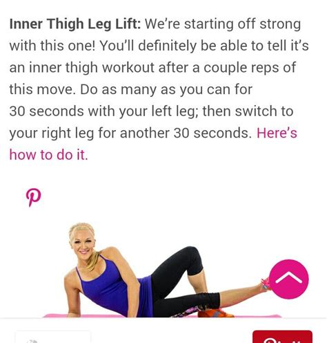 Inner Thigh Leg Lift Inner Thigh Workout Thigh Exercises Leg Lifts