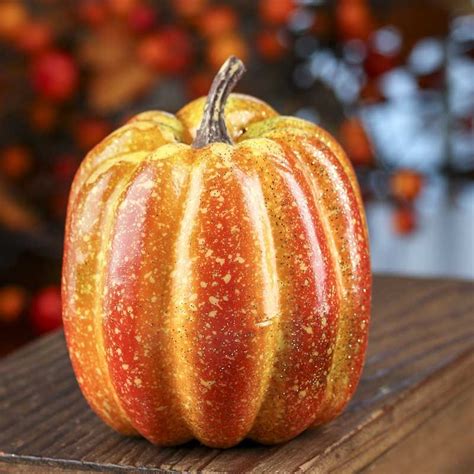 Sparkling Artificial Pumpkin Gourd Thanksgiving Holiday Crafts