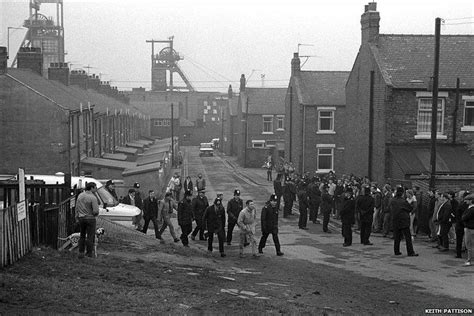 A Working Miner Being Escorted Through Easington By Police Copyright