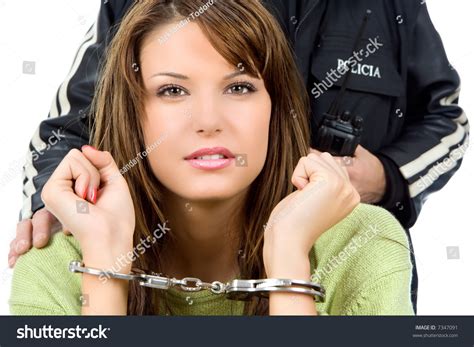 Arrested Beautiful Woman Police Stock Fotografie 7347091 Shutterstock