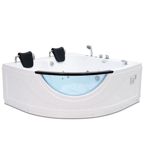 The corner whirlpool tub is great for lessening the pain in joints and muscles, especially after a hectic day. Steam Planet Chelsea 4.92 ft. Heated Whirlpool Tub in ...