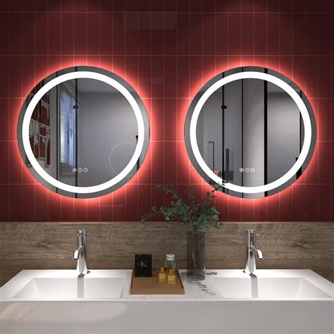 Buy Amorho Illuminated LED Bathroom Mirrors With Lights Round 600mm 2