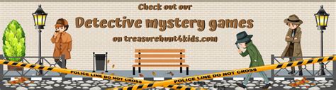 These free printable mystery games are packed full of ideas for every age. Detective mystery party game - Treasure hunt 4 Kids ...