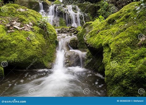 Mountain Waterfall At Spring Stock Photo Image 30360220