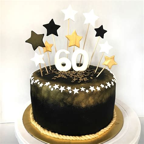 Best birthday wishes to greet your near and dear ones. Black and Gold 60th Birthday Cake - Sherbakes