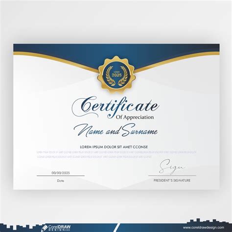 Download Professional Certificate Template Premium Style Free Vector