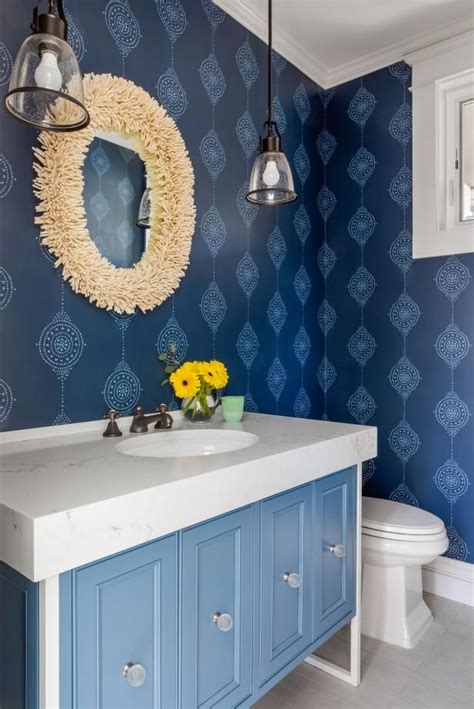 Our 30 Favorite Powder Rooms Hgtv Powder Room Wallpaper Blue