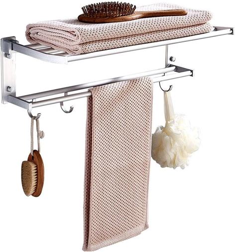 Ang Bathroom Towel Rack Multi Shelf Shower Storage Foldable Double