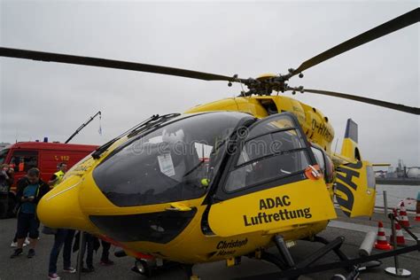 Yellow D Hyaf Adac Air Rescue Helicopter Or Eurocopter Ec145 Exhibited