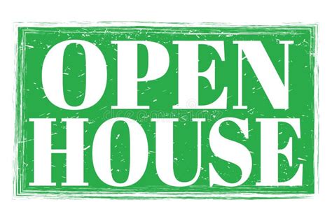 Open House Words On Green Grungy Stamp Sign Stock Illustration