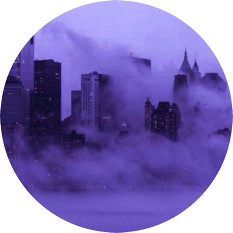 Aesthetic Circle Purple Skyline Sticker By Maddzegerton