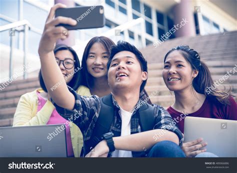 Group Happy Teen High School Students Stock Photo 489066886 Shutterstock