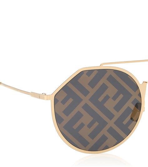 Fendi Eyeline Logo Sunglasses In Brown Lyst