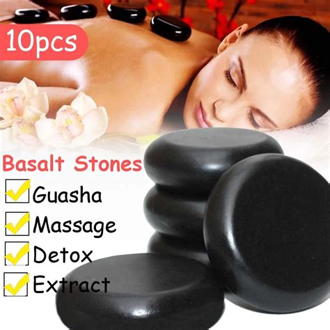 Hot Sale 66cm 10pcs Massage Stones Massage Lava Natural Energy Massage