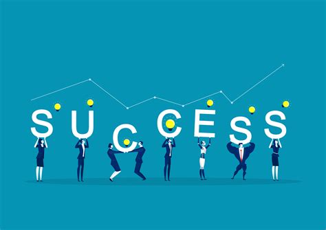 Office Workers Holding The Word Success 675812 Vector Art At Vecteezy