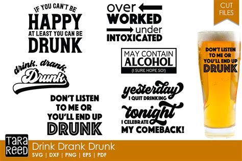 Drink Drank Drunk Alcohol Humor Svg And Cut Files 318502 Cut