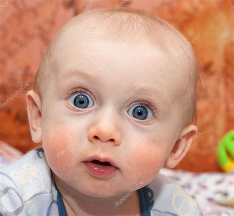 Curious Baby Making Surprised Face — Stock Photo © Depfotovampir 10808840