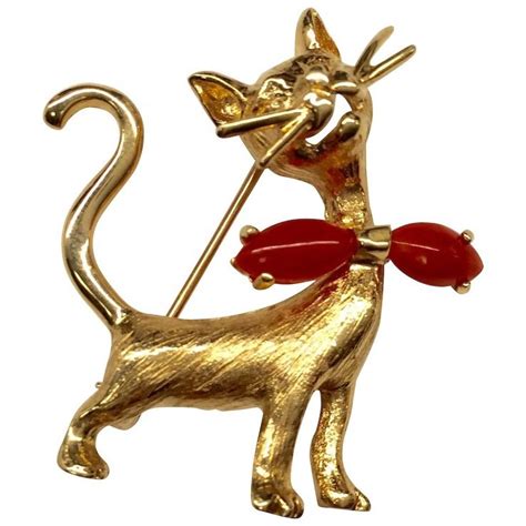 14k Cat With Attitude Pin Cat Jewelry Cat Pin Cats