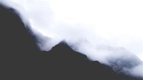 Silhouette Of Mountain Covered With Fogs At Daytime Hd Wallpaper Peakpx